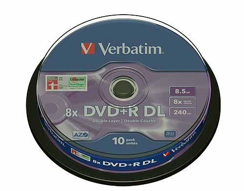 Verbatim DVD+R 8.5GB DL 8x, 10er Spindel (43666) Verbatim DVD+R 8.5GB DL 8x, 10er Spindel (43666)